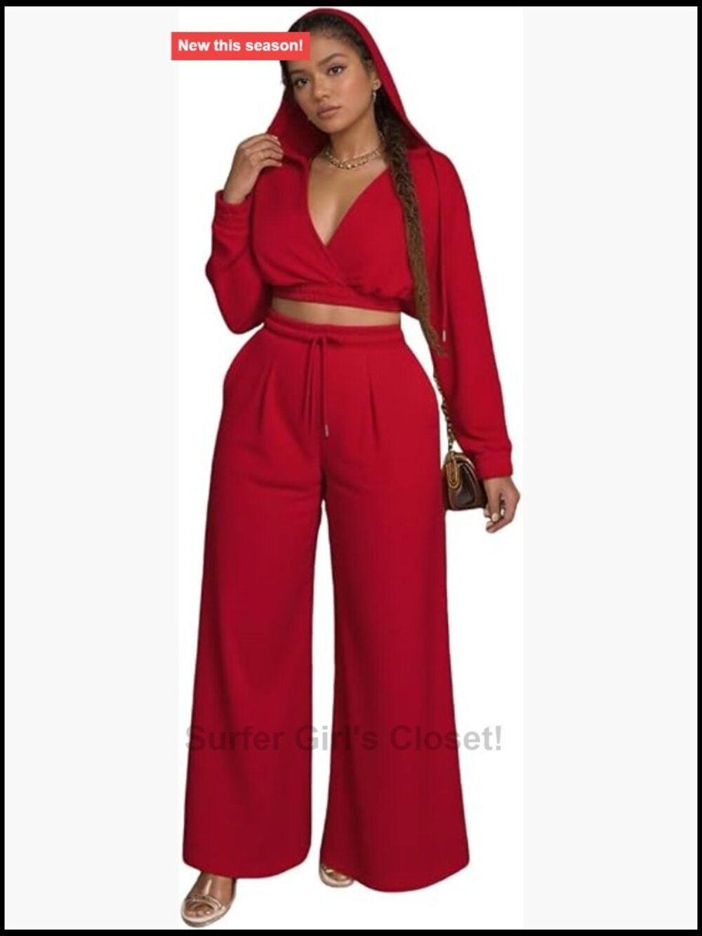 2 Piece Lounge Set Crop Hoodie Wide Leg Sweatpants Tracksuit